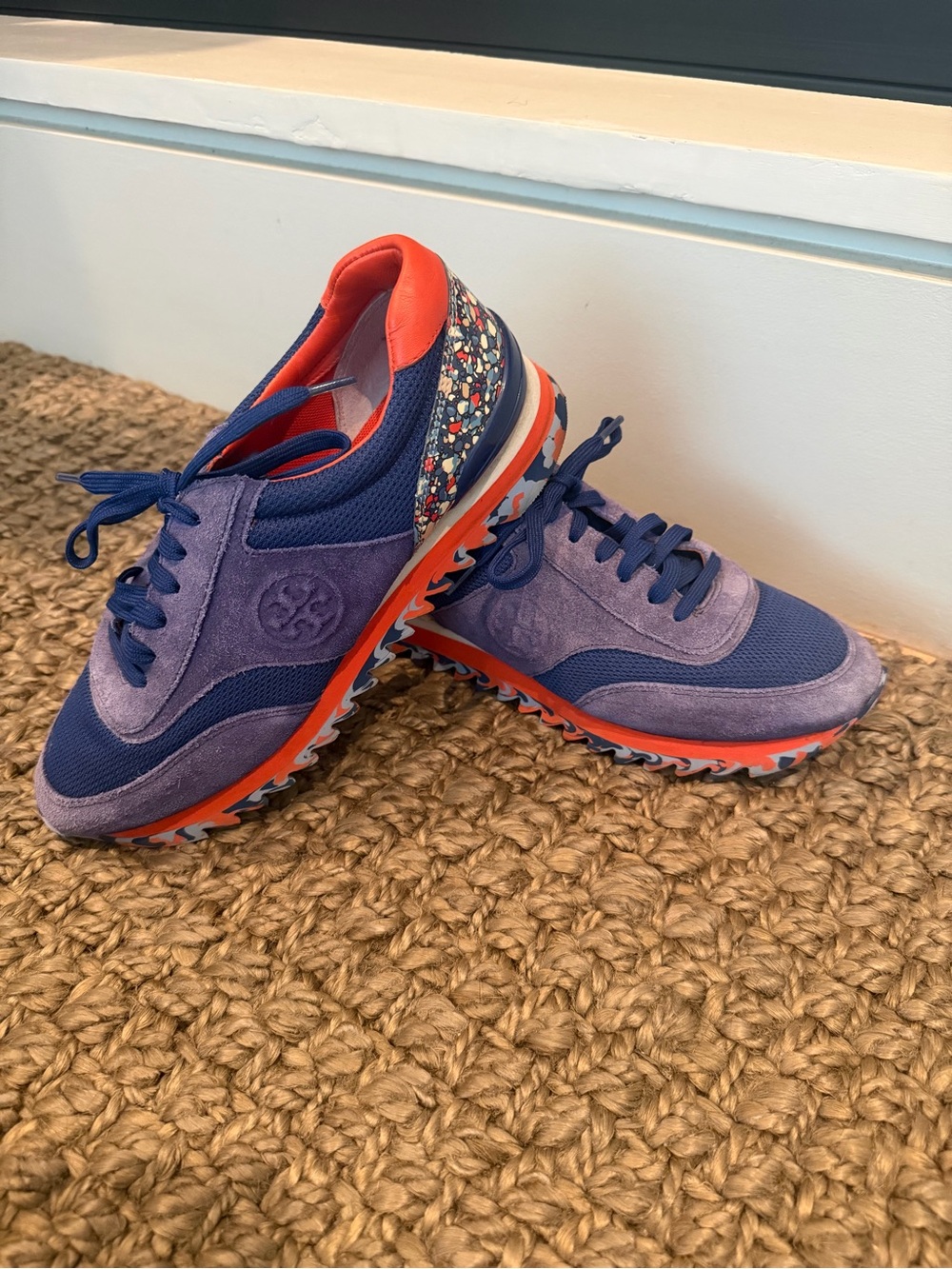 Women's Purple & Orange Suede Mesh Sneakers. Tory Burch $239